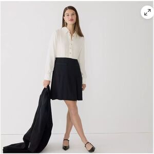 J.Crew Button Front Crepe Long Sleeve Shirt Dress Elegant Office‎ Wear Size 16